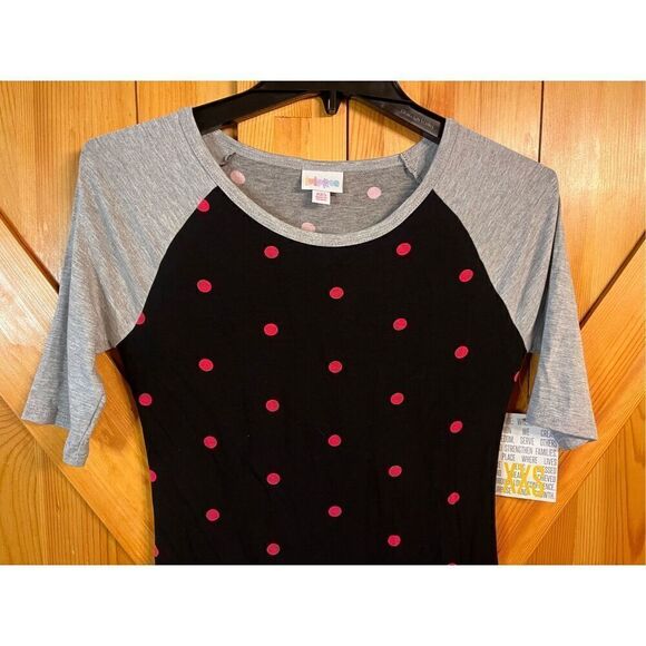 LuLaRoe Julia Dress Womens Black Red Polka Dot Midi Shirt Dress Size XXS nwt (33 - Picture 3 of 6